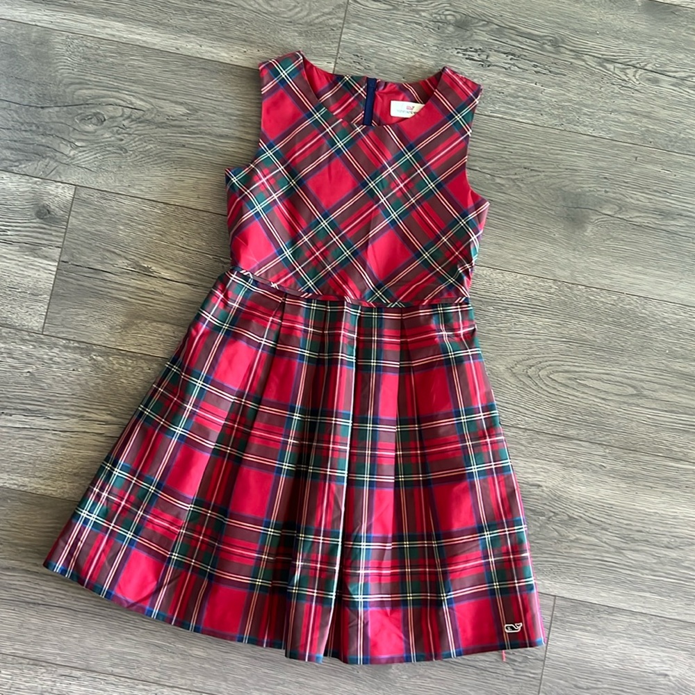 Girls, Jolly plaid vineyard, vines dress, size 8